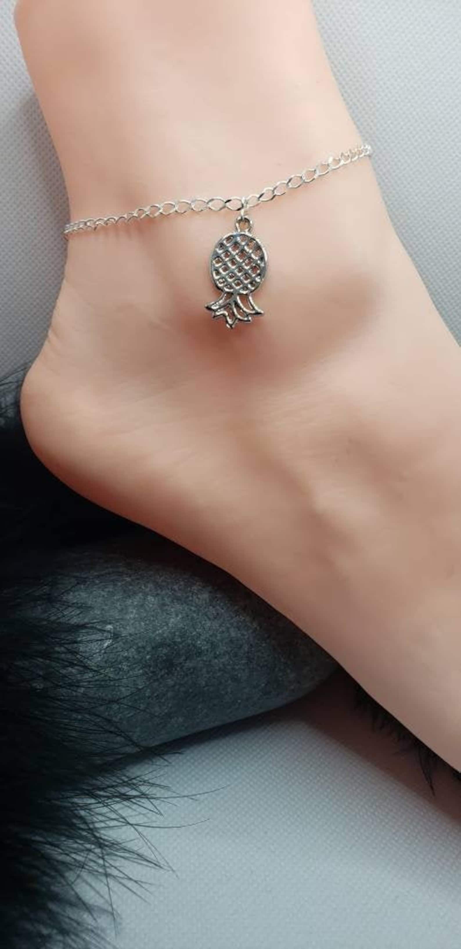 Upside Down Pineapple Anklet Upsidedown Pineapple Jewelry Etsy