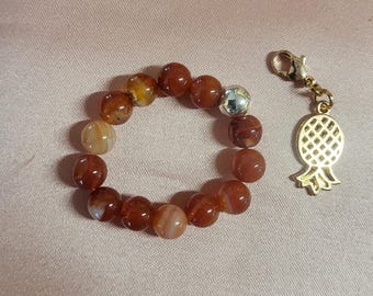 Carnelian Crystal Cock|Penis Ring – Handcrafted, Custom Size, Genuine Stone Beads, Energy Jewelry for Men