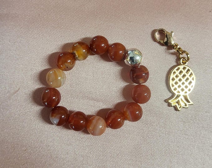 Carnelian Crystal Cock|Penis Ring – Handcrafted, Custom Size, Genuine Stone Beads, Energy Jewelry for Men