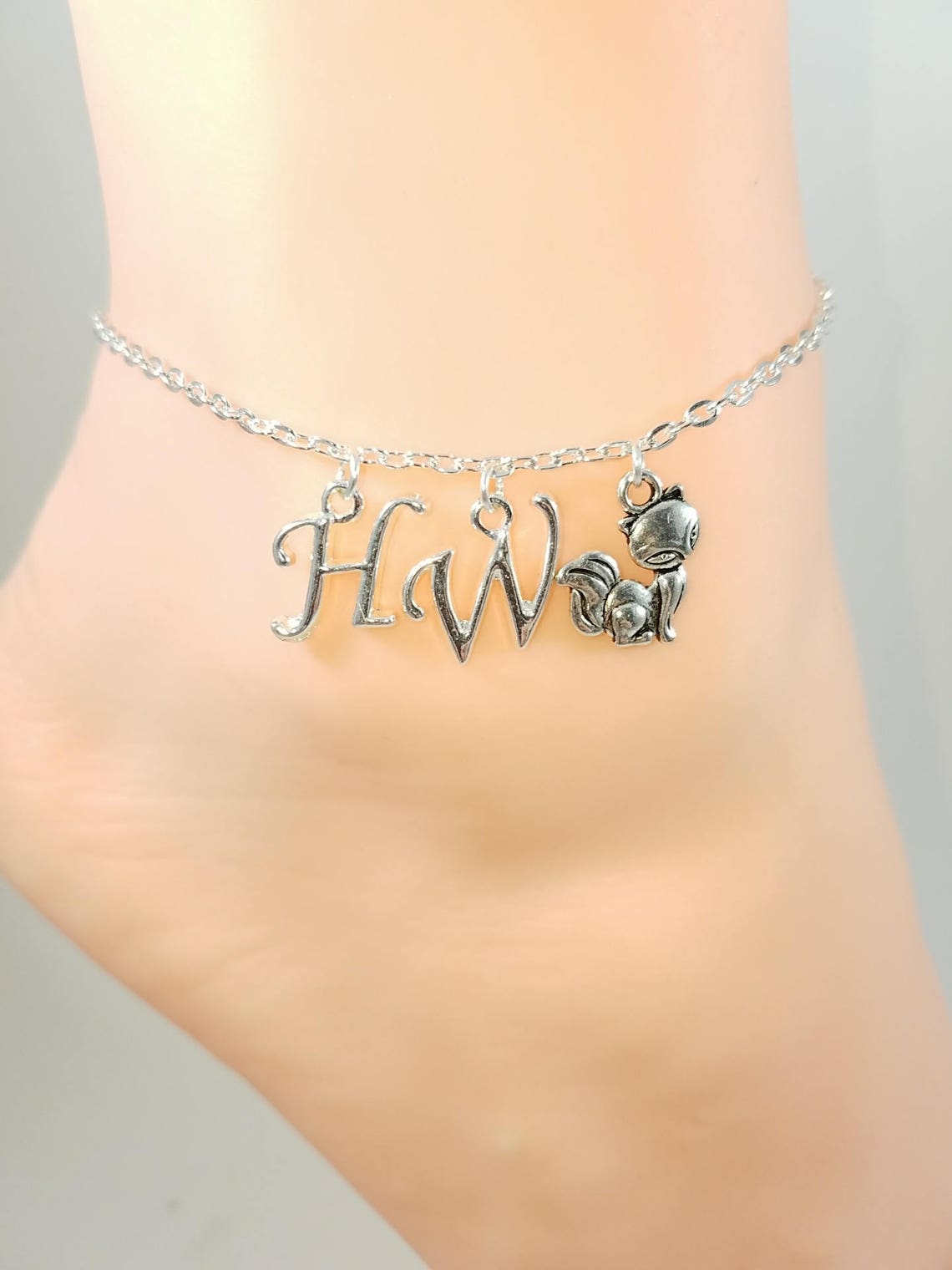 Vixen Hotwife Anklet Sterling Silver Chain Initial Jewelry Etsy