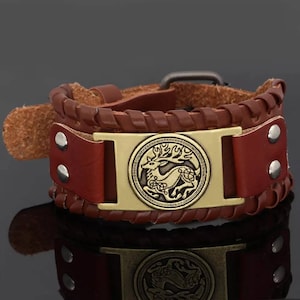 Stag Leather and Metal Bracelet Lifestyle Jewelry, Stag/Vixen Lifestyle - New 2023