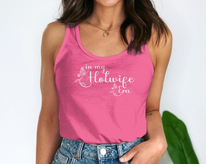 Hotwife Era Graphic Tank Top, Trendy Lifestyle Tank Top, Hotwife Shirt, Swinger Tank Top, White Writing, Racer Back T.