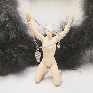 Simple Upside-Down Pineapple Anklet - Stainless Chain - Silver Alloy Charm