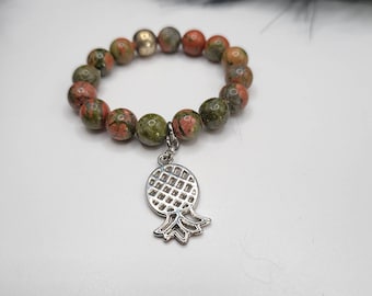 Genuine Gemstone Cock Ring, Upsidedown Pineapple, Swinger Jewelry, Silver Plated Charm