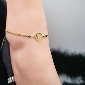 Swingers SYMBOL Anklet, Gold Plated Stainless Steel - Inline