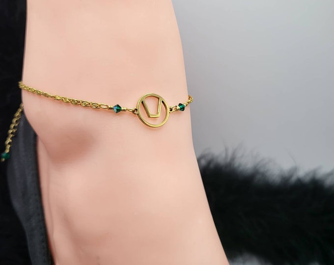 Swingers SYMBOL Anklet, Gold Plated Stainless Steel - Inline