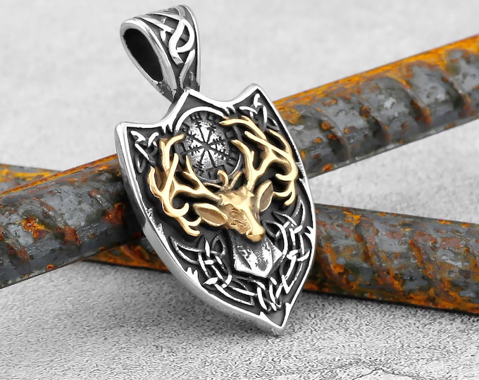 Stag 2 tone Stainless Steel Arrowhead Pendant, Necklace, Lifestyle Jewelry, Stag/Vixen Lifestyle - New 2023