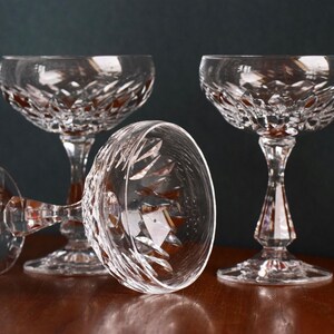 Set von 3 Vintage Champagner-Schalen, Kristall-Sektschalen, 70er Jahre