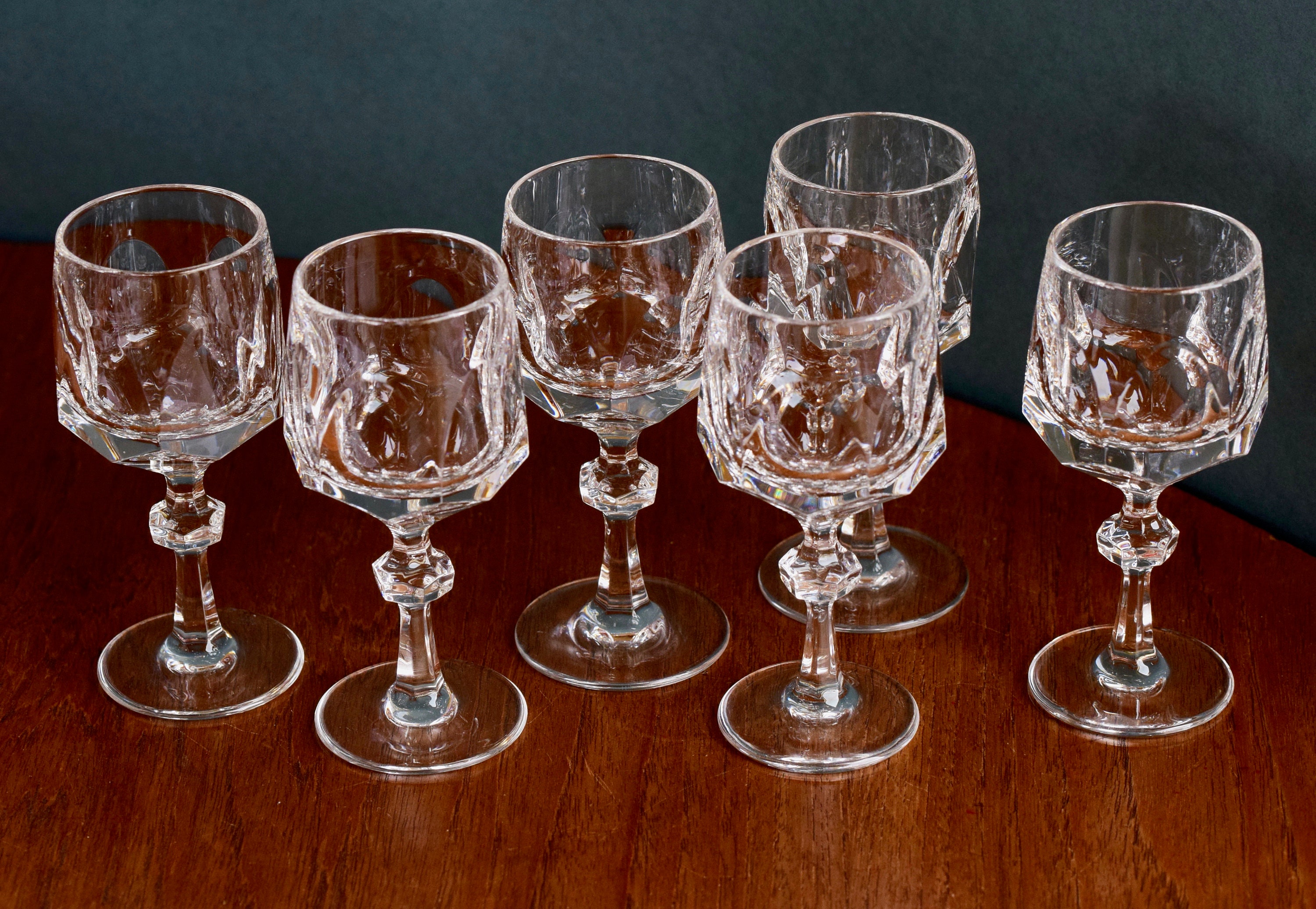 Lot De 3 Verres à Vin Vintage Nachtmann Century Années 60/70, Cristal Au Plomb Multicolore 20 Cm