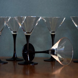Set of 6 LUMINARC martini glasses, 80s, cocktail glasses, 80s bar accessories, Made in France