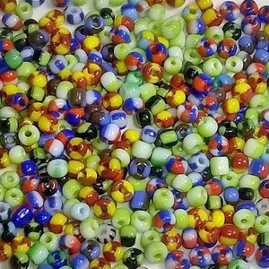 Rocailles - Seedbeads - Glass beads - 8/0 3 mm - Strips - multicolor