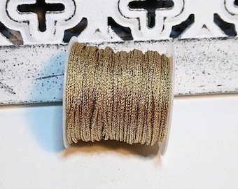 Makramee Band geflochten  1mm  - Nylon Schnur  - Schmuckband - Gold - 1m - 3m - 5m