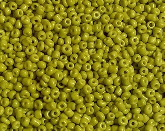 Rocailles - Seedbeads - Glasperlen - 12/0  2mm - olivgrün