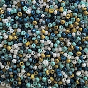 Rocailles - glass bead blend - 8/0 3 mm - tükis/blue