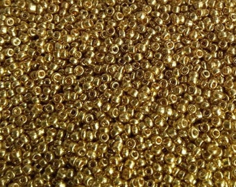 Rocailles - Seedbeads - Glasperlen - 12/0  2mm - vergoldet