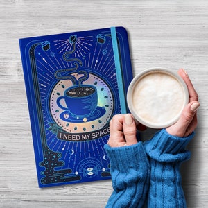 Kaffee Journal, Liniertes Journal, Gepunktetes Journal, Notizbuch mit Punkten, Hardcover Notizbuch, Gepunktetes Papier Journal, Weltraum Notizbuch, Schreibwaren