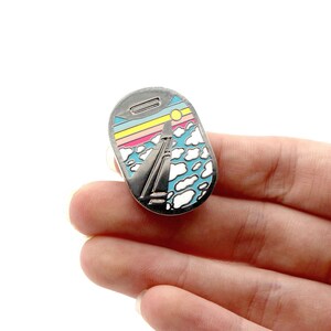 Airplane window view enamel pin, Adventure pin, Travel lapel pin image 4