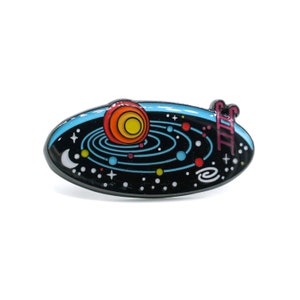 Space pool of solar system enamel pin, Solar system pin, Space enamel pin, Space lover, Planets lapel pin, Stars enamel pin