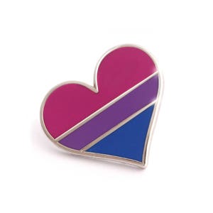 Bisexual pride pin, gay lapel pin, bisexual flag pin, heart enamel pin, gay decoration, bi community