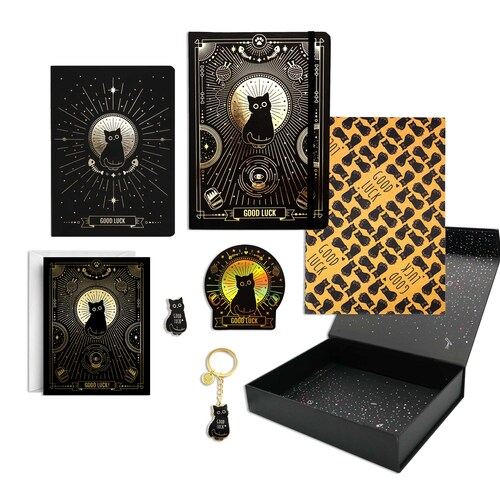 Good Luck Black Cat Collection Box Cat Gift Stationery Box Etsy