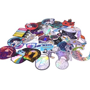 10 Mystery Seconds Stickers, Holographic Stickers, Laptop Stickers decals, Space Stickers, Filler Stickers, Vinyl stickers