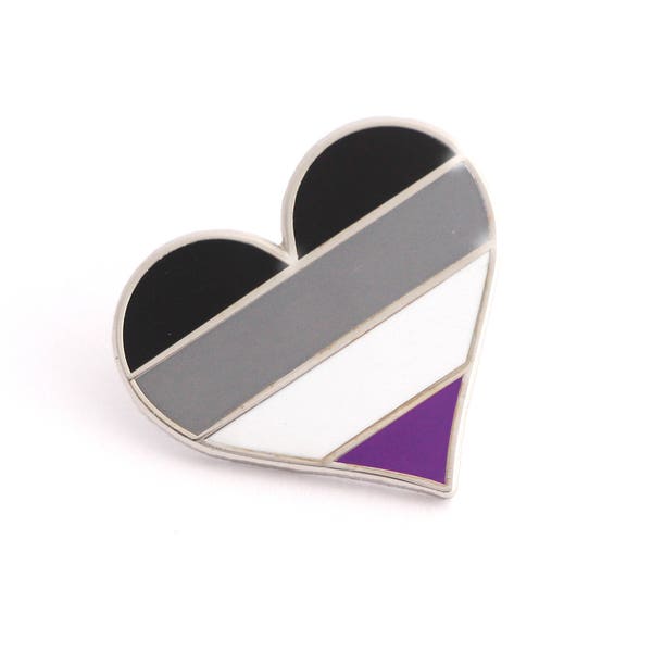 Épinglette de fierté asexuée, épinglette Ace, épinglette drapeau asexuée, épinglette coeur émaillée, décoration de sac as, communauté asexuée, accessoire asexué