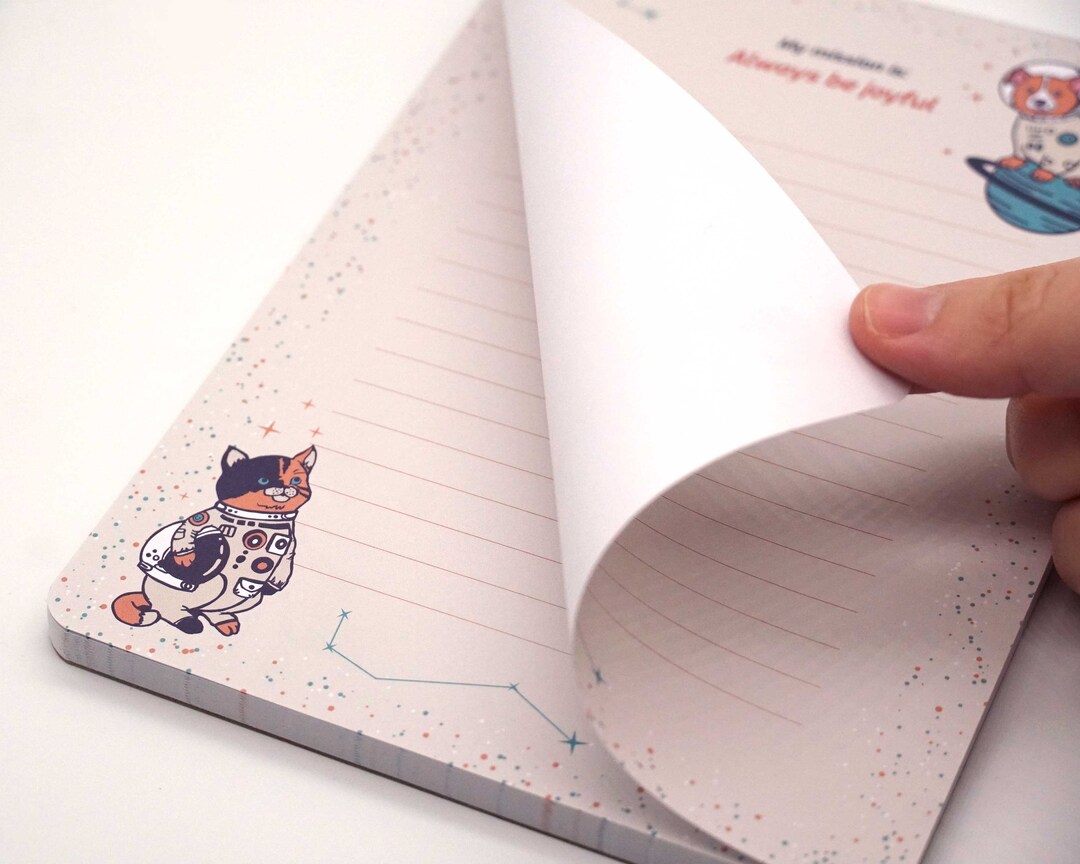Space Animals Notepad, Astronaut, to Do List, Stationery Notepad, Space ...