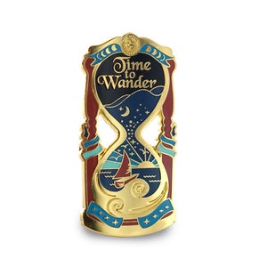Time to Wander Enamel Pin: Gold Hourglass Lapel Pin