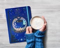 Coffee journal, Lined journal, Dotted journal, Notebook with dots, Hard cover notebook, Dotted paper journal, Space notebook, Stationery product logo