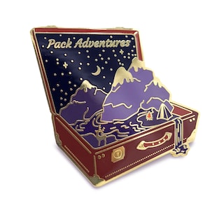 Adventure Pin, Pack Adventures Lapel Pin, Suitcase Pin, Traveler Enamel Pin, Explorer Brooch, Adventurer Pin, Camping Pin, Trip Accessory