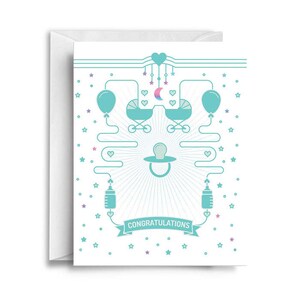 Cartão de felicitações para bebês, Cartão de felicitações para bebês, Cartão de bebê, Cartão de felicitações para chá de bebê, Cartão de felicitações holográfico, Cartão de nascimento de bebê, Bebê fofo