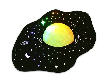 Holographic Sticker, Space Sticker,Egg planet Sticker, Stars sticker, Laptop Sticker, Egg Sticker, Holographic stationary, Rainbow sticker