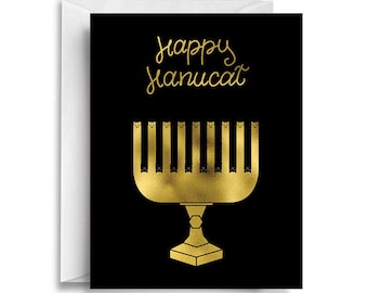 Hanukkah greeting card, Happy hanukkah greeting card, Hoilday card, Jewish greeting card, Menorah card, Hanukkah card, Cat card