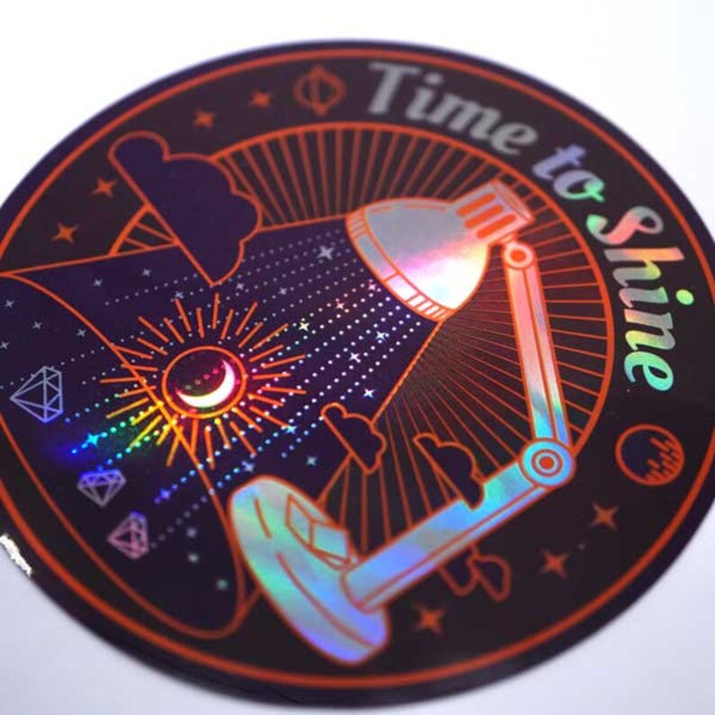 Holographic Sticker Space Sticker Time to Shine Laptop Etsy
