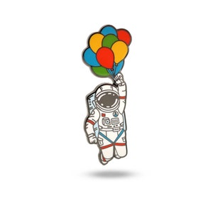 Astronaut holding balloons Enamel pin, Astronaut Enamel pin, Space Brooch, Space lover, Astronaut brooch, Space suit pin, Space helmet