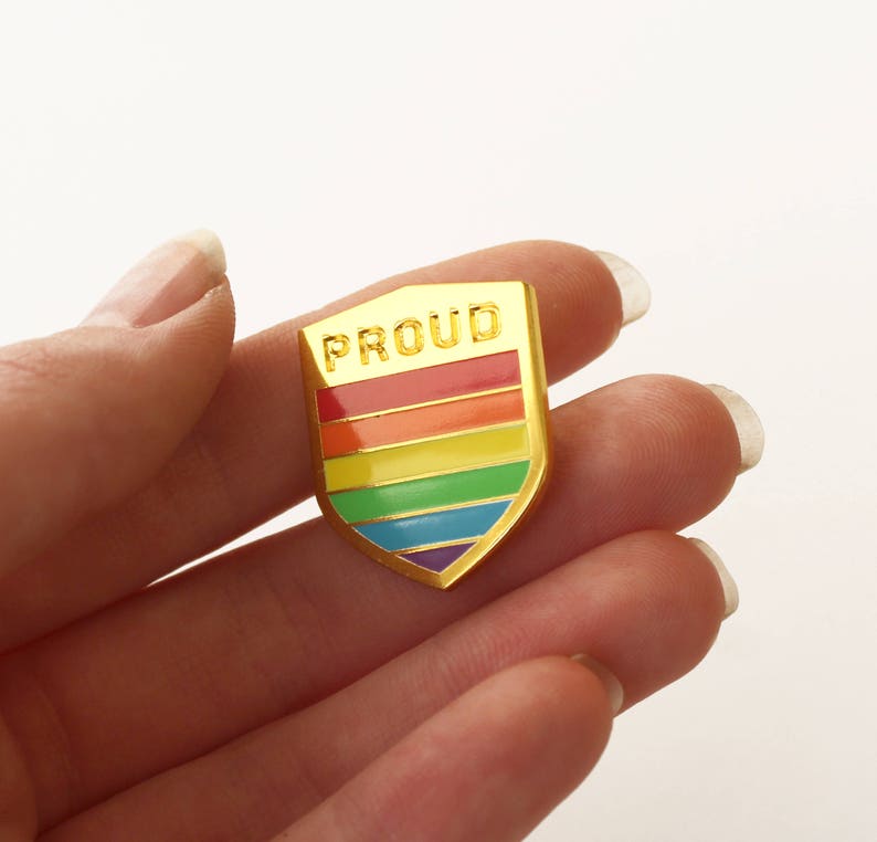Pride enamel pin Gay lapel pin Rainbow pin Pride parade | Etsy