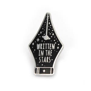 Space pin, Written in the stars pin, Enamel pin, Space enamel pin, Galaxy pin, Space lover, Pen pin, Pen nib pin, Stars Pin, Space lapel pin