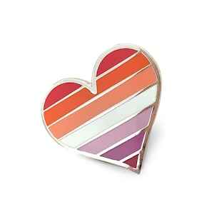 Lesbian Pride Heart Enamel Pin: LGBTQ Flag Lapel Pin