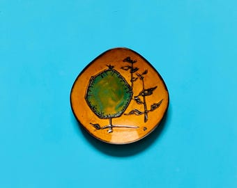 Mid Century Ann Wynn Reeves Kenneth Clark Modernist Plate Abstract Fruit design English Studio Pottery
