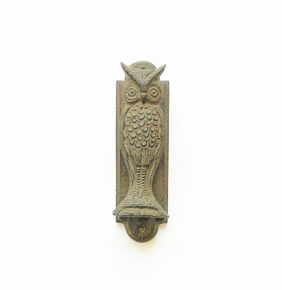 Vintage Metal Owl Door Knocker Cast Metal Antique Gothic Eagle Etsy