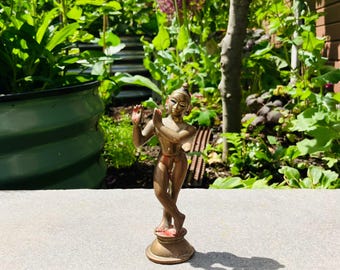 Vintage Indian Bronze Lord  Krishna  Figurine