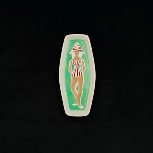 Mid Century Hornsea Pottery Tasty Pin Dish Green Background John Clappison