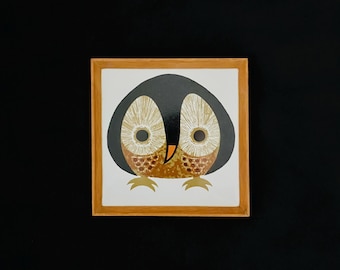 1970’s Kenneth Townsend Framed Owl Tile