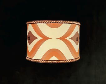 Original 1970’s Orange Cream and Brown Ceiling Lightshade