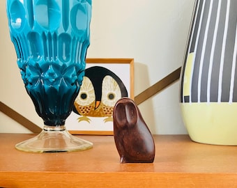 Perry Lancaster Carved Wooden Owl