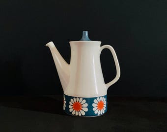 Mid Century Scandinavian Figgjo Flint Daisy Turi Design Coffee Pot