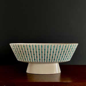 Mid Century Hornsea Pottery Blue & White Studiocraft Footed Planter No 376 John Clappison