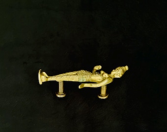 Vintage Brass Parvati Goddess Figural Door Handle Door Pull
