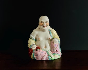 Vintage Chinese Porcelain Large Laughing Buddha
