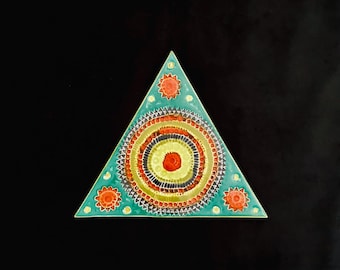 Mid Century John Ffrench Arklow Pottery Triangular Trivet Tile